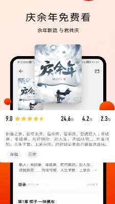 阅瓣小说界面